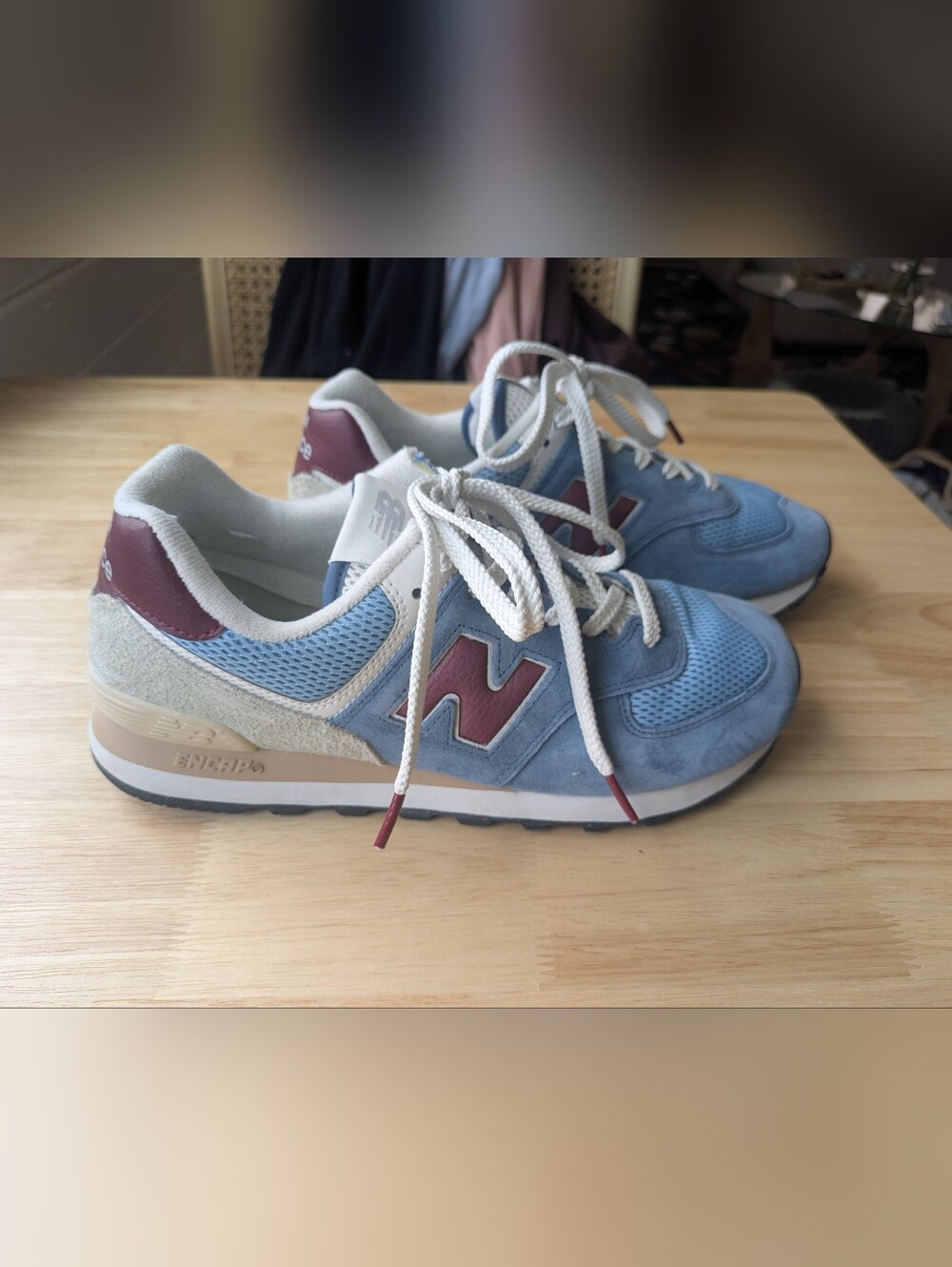 New Balance 574 Blue And Maroon